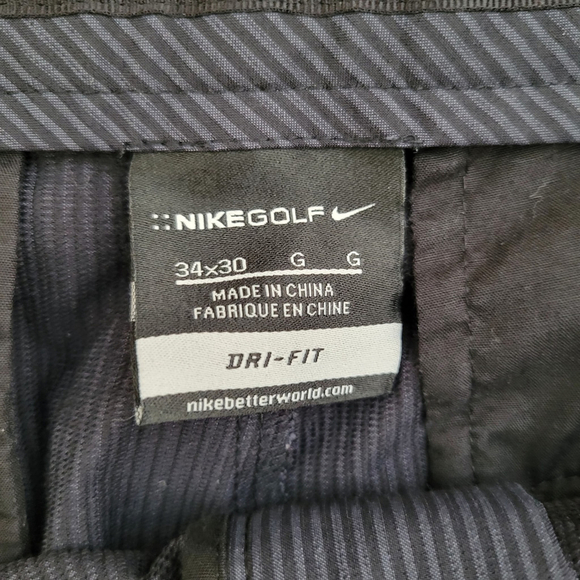 Nike Dri-FIT Men's Flat Front Polyester Blend Navy Golf Pants Size 34/30 - Picture 5 of 6